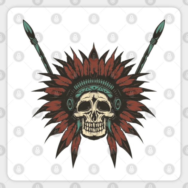 Red Warrior Chief of the dead Sticker by Luve